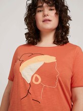 t-shirt with a print made of organic cotton - Women - sundown coral t-shirt with a print made of organic cotton - Women - sundown coral - 9 - My True Me