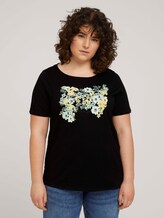 Print T-Shirt mit Bio-Baumwolle - Frauen - Black Print T-Shirt mit Bio-Baumwolle - Frauen - Black - 1 - My True Me