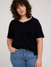 T-Shirt mit V-Ausschnitt aus Bio-Baumwolle - Frauen - deep black T-Shirt mit V-Ausschnitt aus Bio-Baumwolle - Frauen - deep black - 5 - My True Me