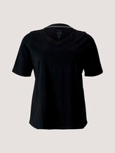 T-Shirt mit V-Ausschnitt aus Bio-Baumwolle - Frauen - deep black T-Shirt mit V-Ausschnitt aus Bio-Baumwolle - Frauen - deep black - 7 - My True Me