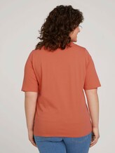 T-Shirt mit V-Ausschnitt aus Bio-Baumwolle - Frauen - sundown coral T-Shirt mit V-Ausschnitt aus Bio-Baumwolle - Frauen - sundown coral - 2 - My True Me