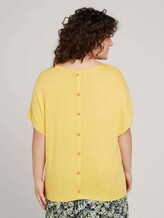 Jersey T-Shirt mit Knopfleiste - Frauen - mellow yellow melange Jersey T-Shirt mit Knopfleiste - Frauen - mellow yellow melange - 2 - My True Me