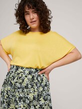 Jersey T-Shirt mit Knopfleiste - Frauen - mellow yellow melange Jersey T-Shirt mit Knopfleiste - Frauen - mellow yellow melange - 5 - My True Me