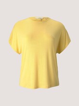 Jersey T-Shirt mit Knopfleiste - Frauen - mellow yellow melange Jersey T-Shirt mit Knopfleiste - Frauen - mellow yellow melange - 7 - My True Me