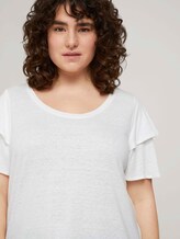 T-Shirt mit Rüschenärmel - Frauen - Whisper White T-Shirt mit Rüschenärmel - Frauen - Whisper White - 9 - My True Me