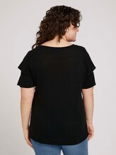 T-Shirt mit Rüschenärmel - Frauen - deep black T-Shirt mit Rüschenärmel - Frauen - deep black - 2 - My True Me