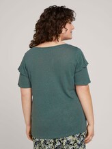 T-Shirt mit Rüschenärmel - Frauen - washed jasper green T-Shirt mit Rüschenärmel - Frauen - washed jasper green - 2 - My True Me