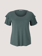 T-Shirt mit Rüschenärmel - Frauen - washed jasper green T-Shirt mit Rüschenärmel - Frauen - washed jasper green - 7 - My True Me