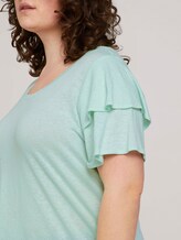 T-Shirt mit Rüschenärmel - Frauen - pale mint T-Shirt mit Rüschenärmel - Frauen - pale mint - 9 - My True Me