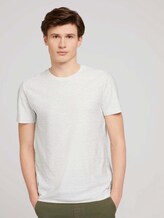 strukturiertes T-Shirt - Männer - wool white melange strukturiertes T-Shirt - Männer - wool white melange - 1 - TOM TAILOR Denim