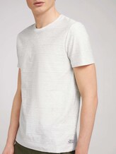 strukturiertes T-Shirt - Männer - wool white melange strukturiertes T-Shirt - Männer - wool white melange - 9 - TOM TAILOR Denim