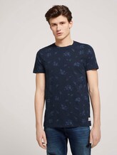 gemustertes T-Shirt mit Bio-Baumwolle - Männer - navy tonal shred flower print gemustertes T-Shirt mit Bio-Baumwolle - Männer - navy tonal shred flower print - 1 - TOM TAILOR Denim