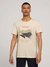 Print T-Shirt mit Bio-Baumwolle - Männer - smoke white Print T-Shirt mit Bio-Baumwolle - Männer - smoke white - 1 - TOM TAILOR Denim