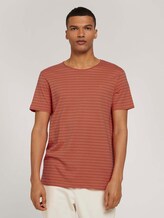 gestreiftes T-Shirt mit Bio-Baumwolle - Männer - lobster ornage tonal stripe gestreiftes T-Shirt mit Bio-Baumwolle - Männer - lobster ornage tonal stripe - 1 - TOM TAILOR Denim