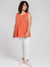 ärmelloses Shirt mit Faltendetail - Frauen - sundown coral ärmelloses Shirt mit Faltendetail - Frauen - sundown coral - 3 - My True Me