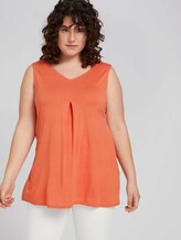 ärmelloses Shirt mit Faltendetail - Frauen - sundown coral ärmelloses Shirt mit Faltendetail - Frauen - sundown coral - 5 - My True Me