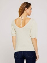 Kurzarm Pullover mit Rückendetail - Frauen - soft creme beige Kurzarm Pullover mit Rückendetail - Frauen - soft creme beige - 2 - TOM TAILOR Denim