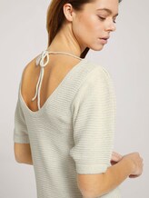 Kurzarm Pullover mit Rückendetail - Frauen - soft creme beige Kurzarm Pullover mit Rückendetail - Frauen - soft creme beige - 9 - TOM TAILOR Denim