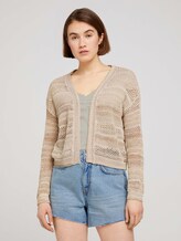 Lockerer Cardigan mit Struktur - Frauen - dune beige Lockerer Cardigan mit Struktur - Frauen - dune beige - 1 - TOM TAILOR Denim