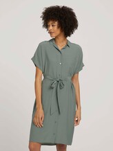 Kurzarm Blusenkleid mit LENZING™ ECOVERO™ - Frauen - Dusty Leave Green Kurzarm Blusenkleid mit LENZING™ ECOVERO™ - Frauen - Dusty Leave Green - 1 - Mine to five