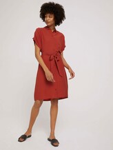 Kurzarm Blusenkleid mit LENZING™ ECOVERO™ - Frauen - Rooibos Orange Kurzarm Blusenkleid mit LENZING™ ECOVERO™ - Frauen - Rooibos Orange - 3 - Mine to five
