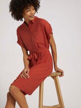 Kurzarm Blusenkleid mit LENZING™ ECOVERO™ - Frauen - Rooibos Orange Kurzarm Blusenkleid mit LENZING™ ECOVERO™ - Frauen - Rooibos Orange - 5 - Mine to five