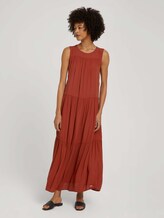 Ärmelloses Maxikleid mit Raffungen - Frauen - Rooibos Orange Ärmelloses Maxikleid mit Raffungen - Frauen - Rooibos Orange - 1 - Mine to five