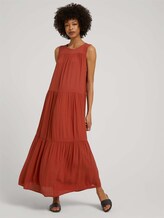Ärmelloses Maxikleid mit Raffungen - Frauen - Rooibos Orange Ärmelloses Maxikleid mit Raffungen - Frauen - Rooibos Orange - 3 - Mine to five