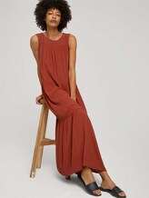 Ärmelloses Maxikleid mit Raffungen - Frauen - Rooibos Orange Ärmelloses Maxikleid mit Raffungen - Frauen - Rooibos Orange - 5 - Mine to five