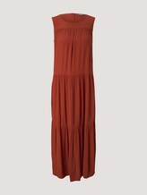 Ärmelloses Maxikleid mit Raffungen - Frauen - Rooibos Orange Ärmelloses Maxikleid mit Raffungen - Frauen - Rooibos Orange - 7 - Mine to five