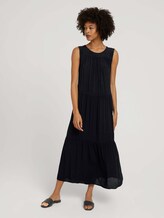 Sleeveless maxi dress with ruffles - Women - deep black Sleeveless maxi dress with ruffles - Women - deep black - 1 - Mine to five