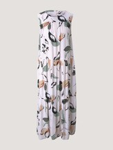 Ärmelloses Maxikleid mit Raffungen - Frauen - offwhite blue floral design Ärmelloses Maxikleid mit Raffungen - Frauen - offwhite blue floral design - 7 - Mine to five