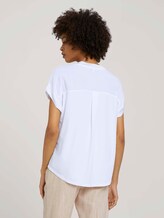 Fließendes T-Shirt mit V-Ausschnitt - Frauen - White Fließendes T-Shirt mit V-Ausschnitt - Frauen - White - 2 - Mine to five