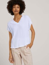 Fließendes T-Shirt mit V-Ausschnitt - Frauen - White Fließendes T-Shirt mit V-Ausschnitt - Frauen - White - 5 - Mine to five