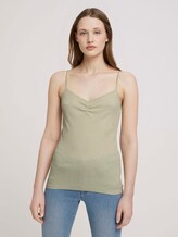 Top mit Spaghettiträgern - Frauen - green white stripe Top mit Spaghettiträgern - Frauen - green white stripe - 1 - TOM TAILOR Denim