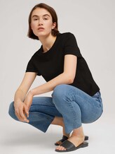 T-Shirt mit Bio-Baumwolle - Frauen - deep black T-Shirt mit Bio-Baumwolle - Frauen - deep black - 5 - TOM TAILOR Denim