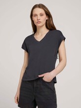 T-Shirt mit Ärmelaufschlag - Frauen - deep black T-Shirt mit Ärmelaufschlag - Frauen - deep black - 1 - TOM TAILOR Denim