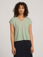 T-Shirt mit Ärmelaufschlag - Frauen - light dusty green T-Shirt mit Ärmelaufschlag - Frauen - light dusty green - 1 - TOM TAILOR Denim