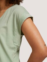 T-Shirt mit Ärmelaufschlag - Frauen - light dusty green T-Shirt mit Ärmelaufschlag - Frauen - light dusty green - 9 - TOM TAILOR Denim