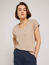 T-Shirt mit Ärmelaufschlag - Frauen - dune beige T-Shirt mit Ärmelaufschlag - Frauen - dune beige - 5 - TOM TAILOR Denim