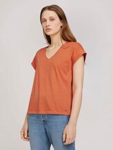 T-Shirt mit Ärmelaufschlag - Frauen - sundown coral T-Shirt mit Ärmelaufschlag - Frauen - sundown coral - 1 - TOM TAILOR Denim