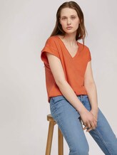 T-Shirt mit Ärmelaufschlag - Frauen - sundown coral T-Shirt mit Ärmelaufschlag - Frauen - sundown coral - 5 - TOM TAILOR Denim