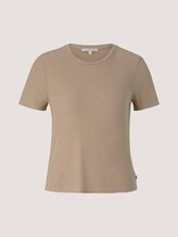 strukturiertes T-Shirt - Frauen - dune beige strukturiertes T-Shirt - Frauen - dune beige - 7 - TOM TAILOR Denim