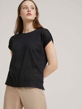 T-Shirt mit Ärmelaufschlag - Frauen - deep black T-Shirt mit Ärmelaufschlag - Frauen - deep black - 5 - TOM TAILOR Denim
