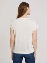 T-Shirt mit Ärmelaufschlag - Frauen - soft creme beige T-Shirt mit Ärmelaufschlag - Frauen - soft creme beige - 2 - TOM TAILOR Denim
