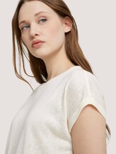 T-Shirt mit Ärmelaufschlag - Frauen - soft creme beige T-Shirt mit Ärmelaufschlag - Frauen - soft creme beige - 9 - TOM TAILOR Denim