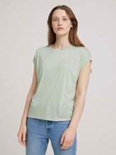 T-Shirt mit Ärmelaufschlag - Frauen - light dusty green T-Shirt mit Ärmelaufschlag - Frauen - light dusty green - 1 - TOM TAILOR Denim