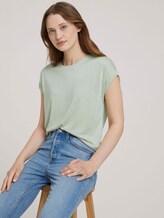 T-Shirt mit Ärmelaufschlag - Frauen - light dusty green T-Shirt mit Ärmelaufschlag - Frauen - light dusty green - 5 - TOM TAILOR Denim