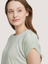 T-Shirt mit Ärmelaufschlag - Frauen - light dusty green T-Shirt mit Ärmelaufschlag - Frauen - light dusty green - 9 - TOM TAILOR Denim