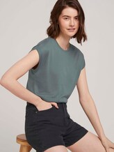 T-Shirt mit Ärmelaufschlag - Frauen - dusty pine green T-Shirt mit Ärmelaufschlag - Frauen - dusty pine green - 5 - TOM TAILOR Denim